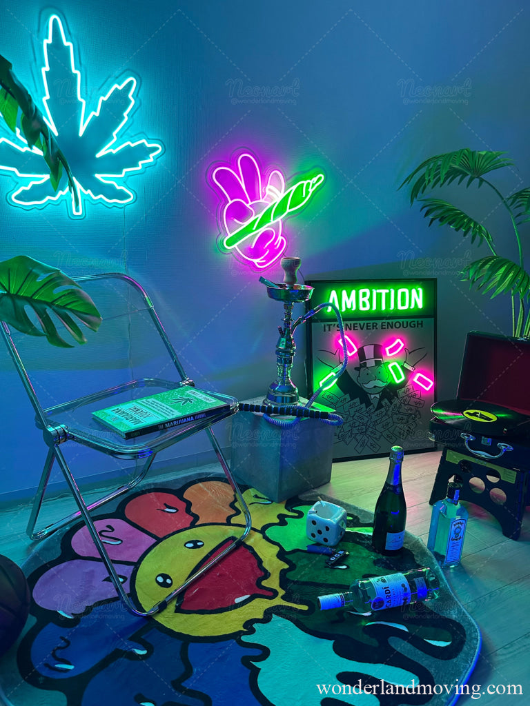 Ambition 野心 ネオンアート 額縁付きネオン看板 ネオン看板