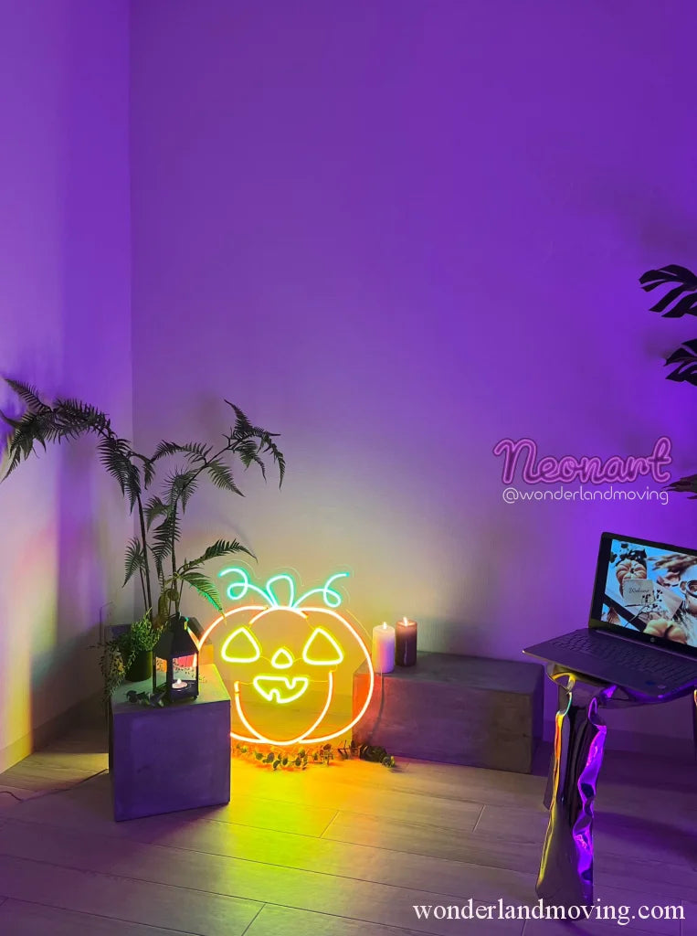 ハロウィン風カボチャ ネオン看板