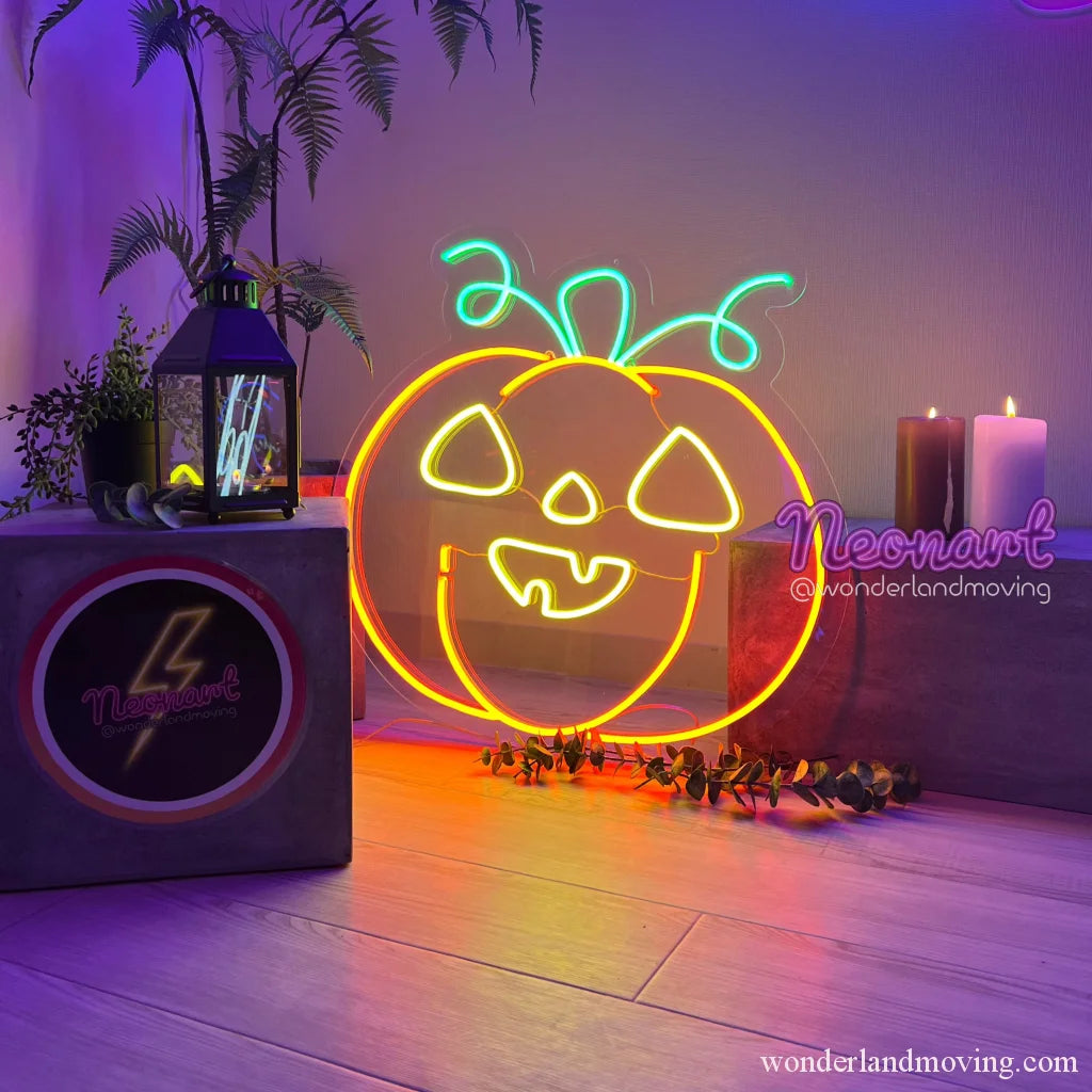 ハロウィン風カボチャ ネオン看板