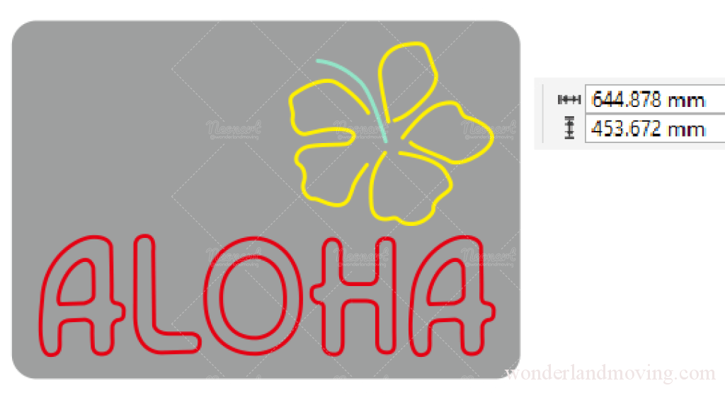 ハワイ Aloha風ネオン看板