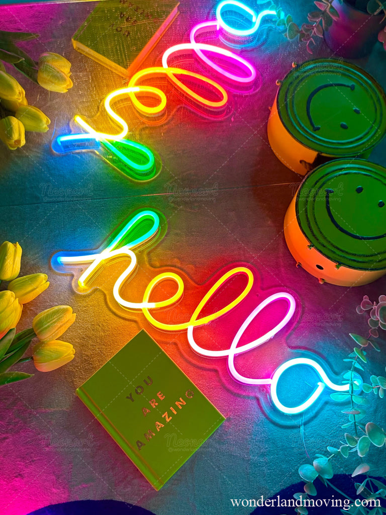 オリジナル ネオンサイン HELLO ネオン管 省エネ 大人気 オーダー