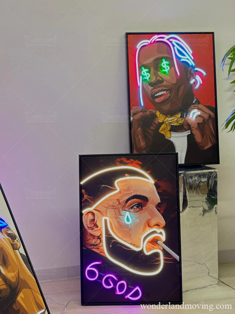 「ヒップホップ」 ネオンアート 額縁付きネオン看板 ネオン看板