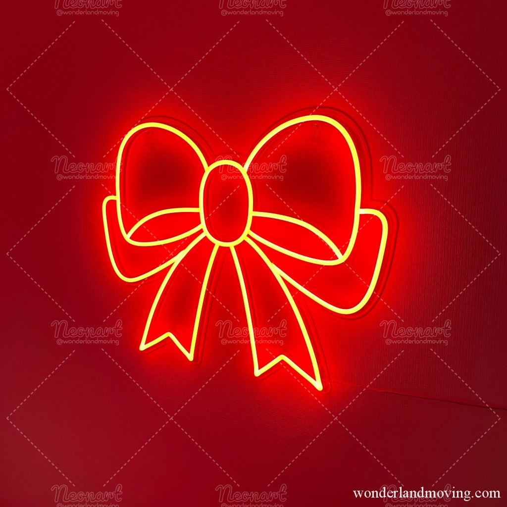 赤リボン ネオン看板