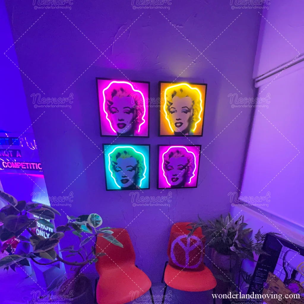 Marilyn Monroe 額縁付きネオンアート 「4点セット」 – wonderlandmoving Marilyn Monroe 額縁付きネオンアート 「4点セット」 – wonderlandmoving