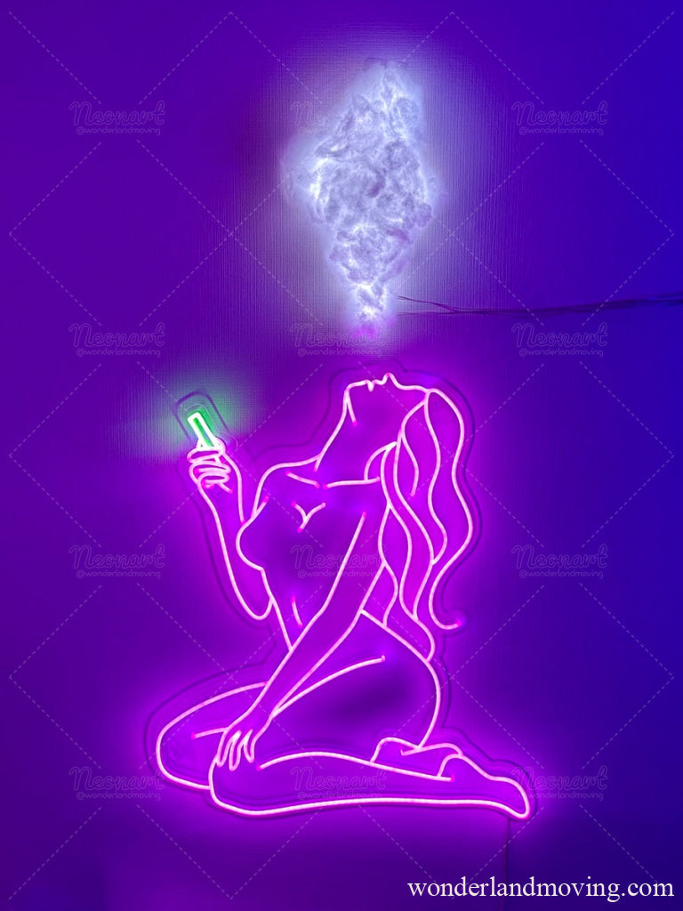 美女のひと息・夢幻の煙ネオンサイン ネオン看板