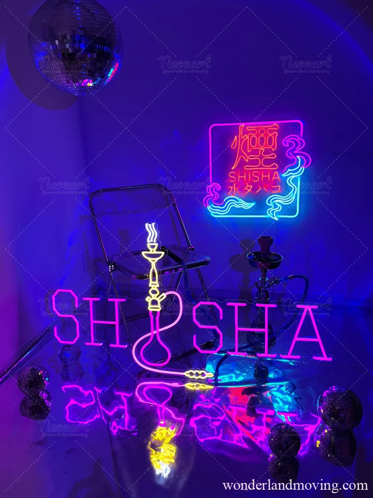 Shisha シーシャ 水タバコネオン看板