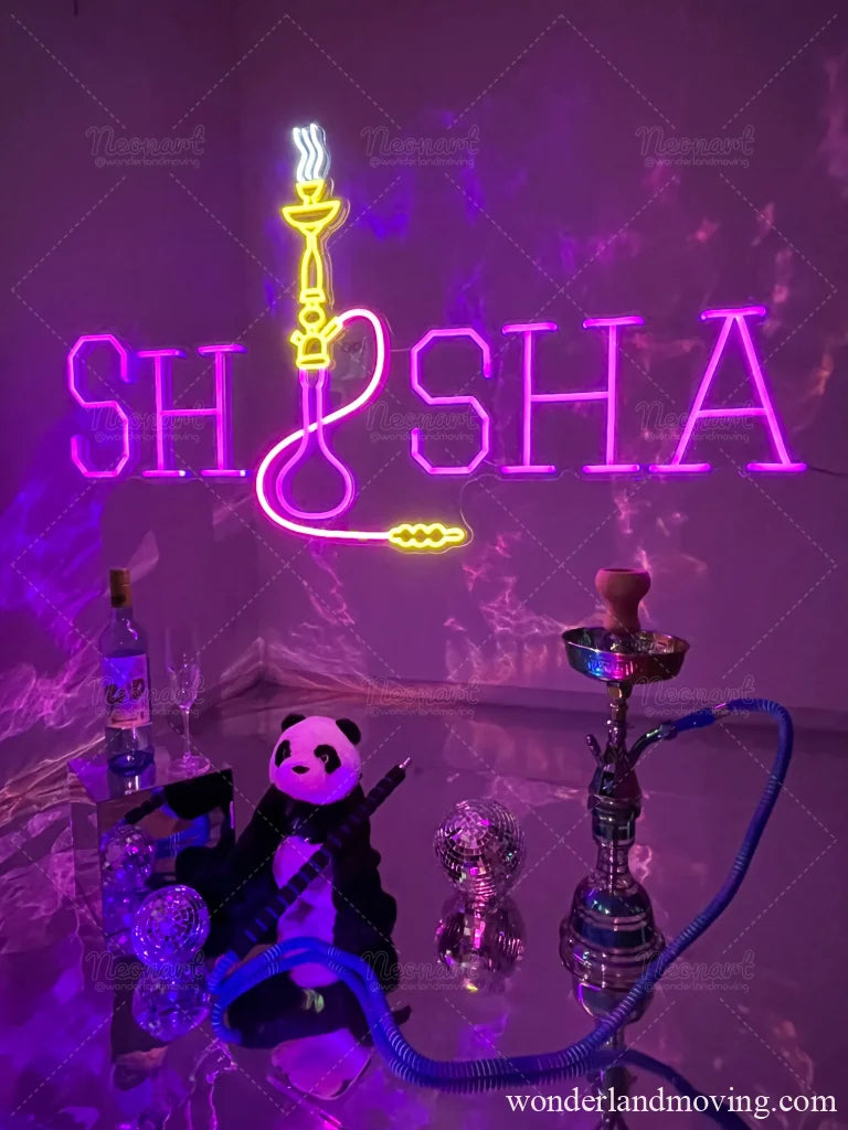Shisha シーシャ 水タバコネオン看板