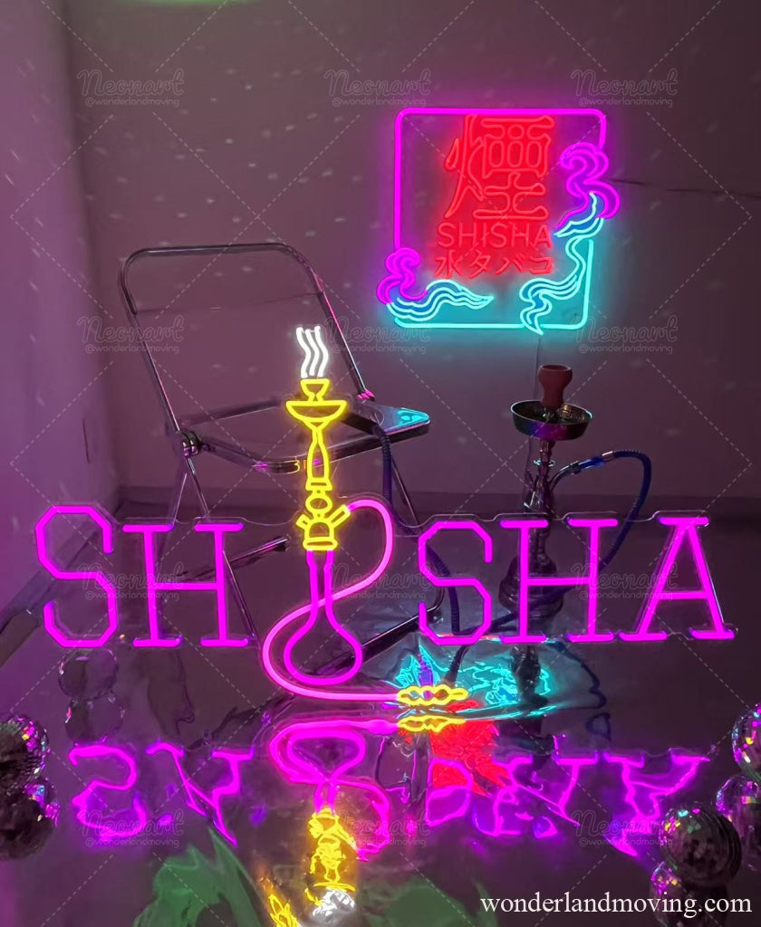 Shisha シーシャ 水タバコネオン看板
