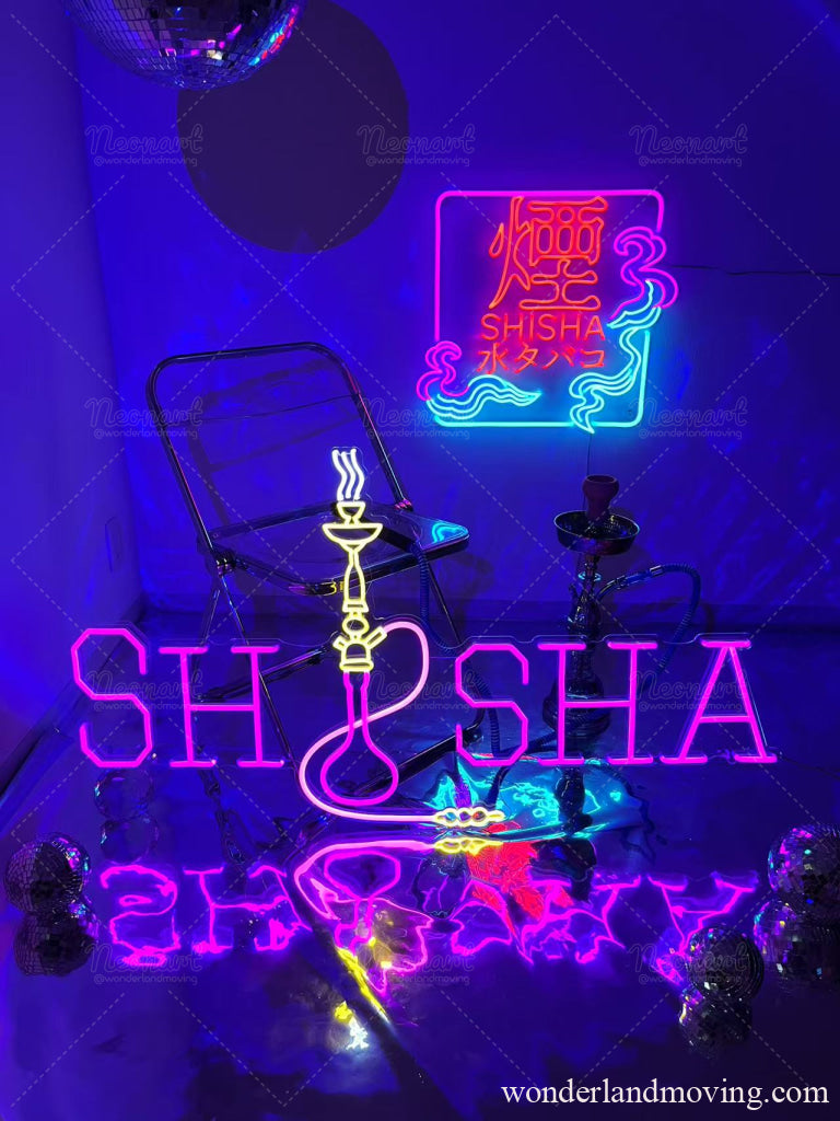 Shisha シーシャ 水タバコネオン看板
