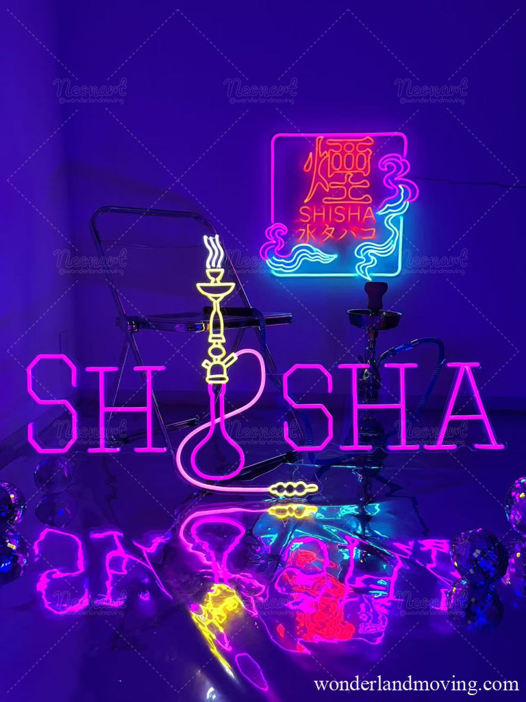 Shisha シーシャ 水タバコネオン看板