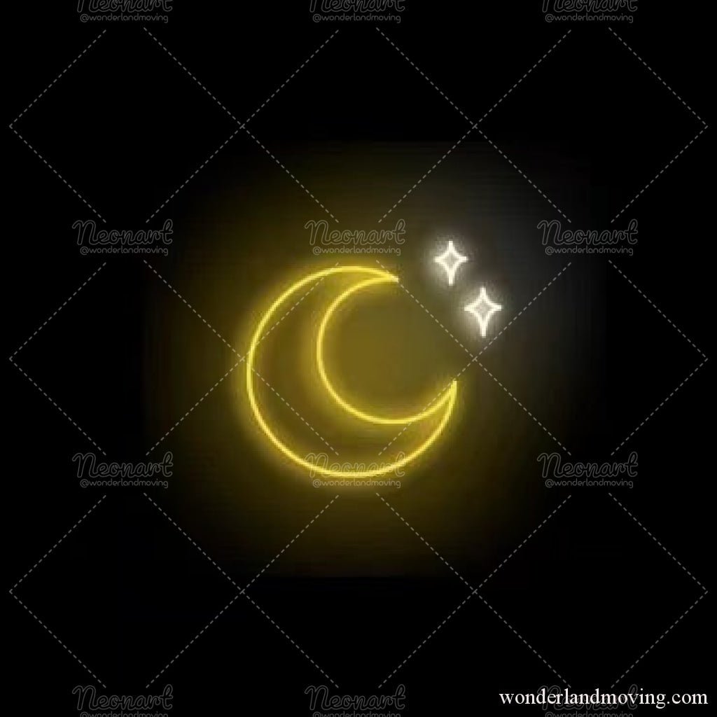 星と月 ネオンライト