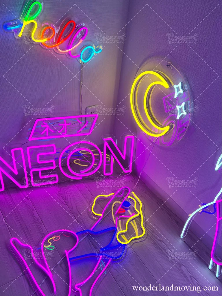 星と月 ネオンライト