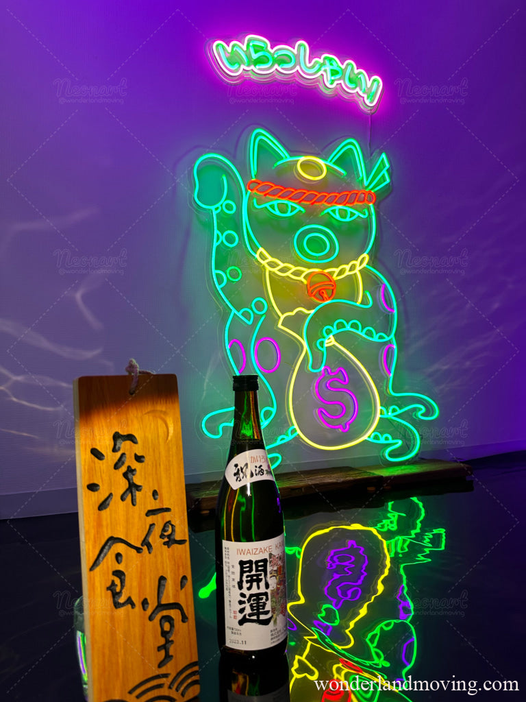 招き猫Xタコ ネオン看板
