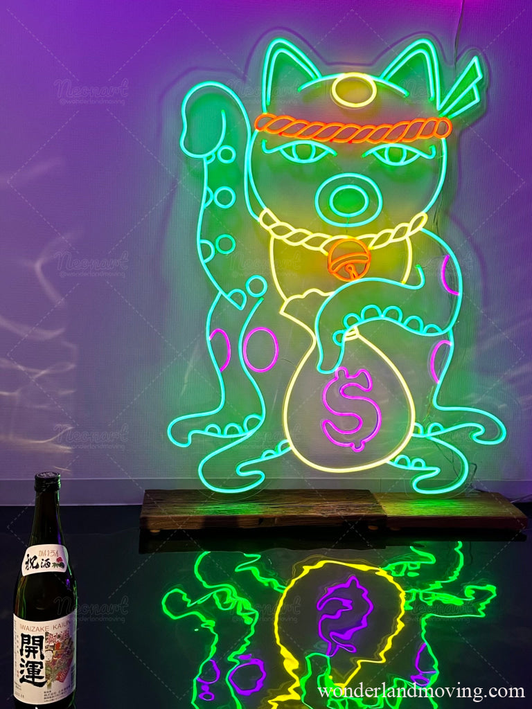 招き猫Xタコ ネオン看板