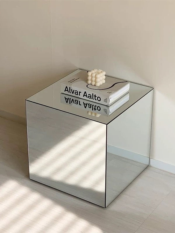 Mirrow Cube Side Table
