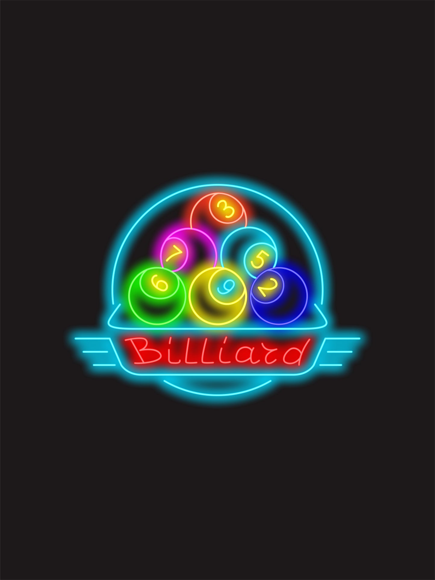 ビリヤードBilliard ネオン看板