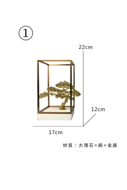 ゴールドフレーム 盆栽オブジェ 2種類
