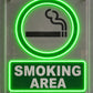 喫煙所 ネオンサイン SMOKING AREA｜LEDネオン看板 吊り下げ式 店舗用サイン - ネオン看板