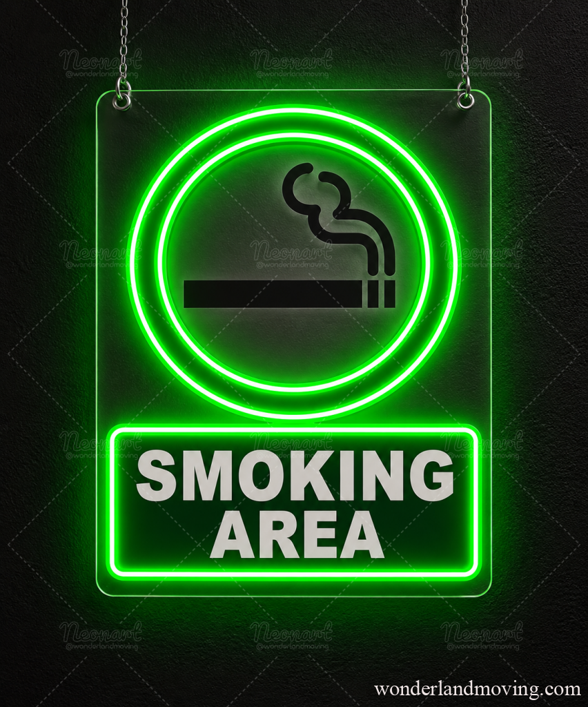 喫煙所 ネオンサイン SMOKING AREA｜LEDネオン看板 吊り下げ式 店舗用サイン - ネオン看板