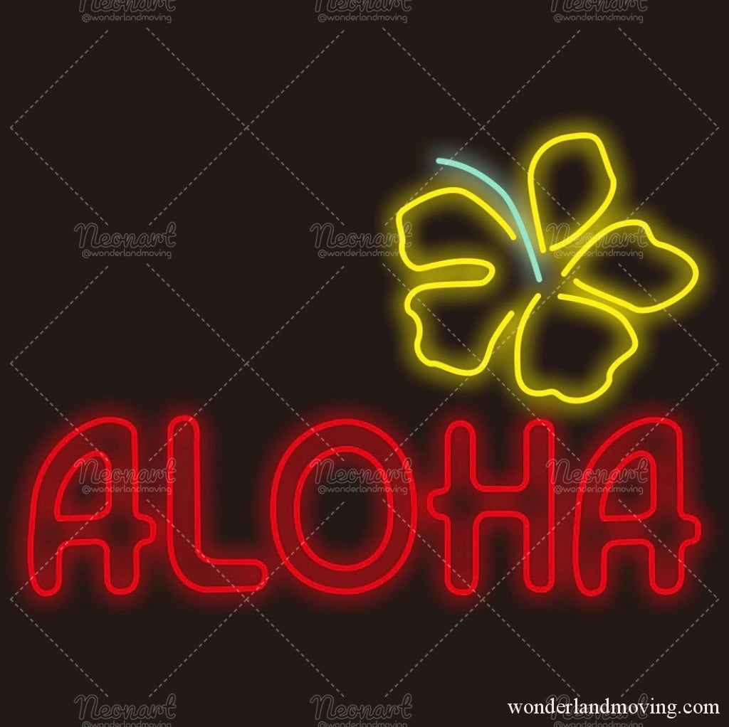 ハワイ Aloha風ネオン看板