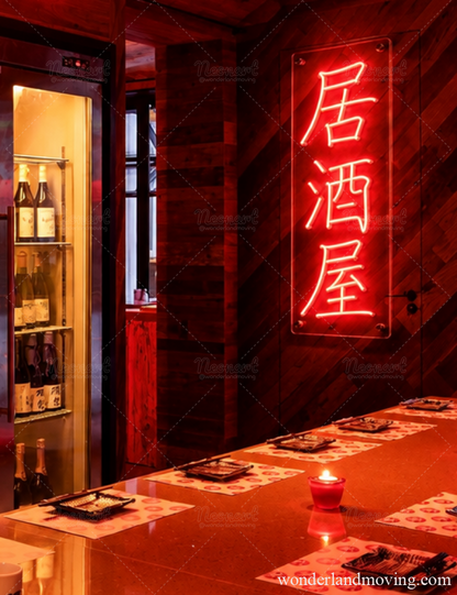 「居酒屋」 ネオンサイン・LED看板・大衆酒場 - 11cmx30cm / RED - ネオン看板