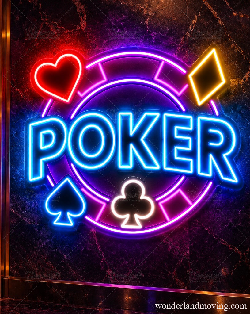 カジノ ポーカーチップ ネオンサイン｜POKER ネオンライト - ネオン看板