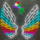 カラフル天使の羽　ネオン看板　