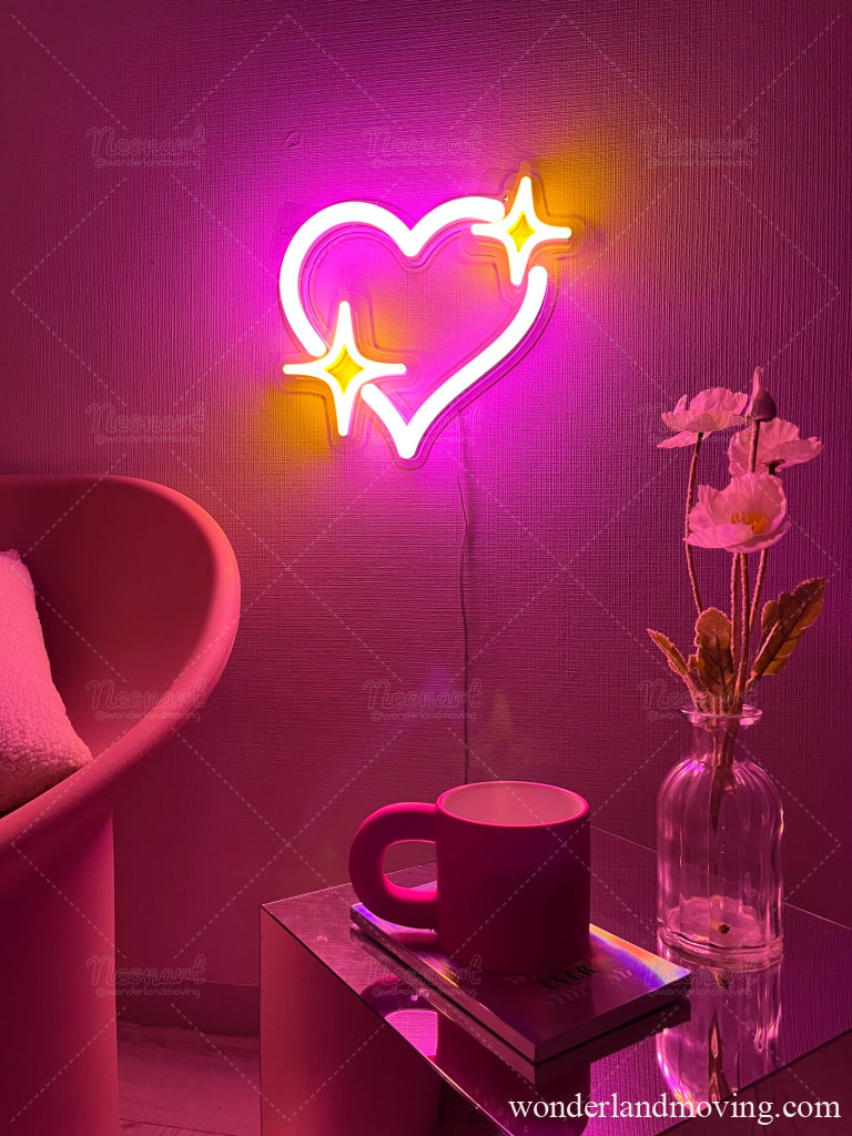 キラキラハート ぷっくりネオンサイン – wonderlandmoving