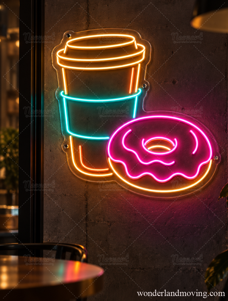 コーヒー＆ドーナツ ネオンサイン｜LED ネオンライト - ネオン看板