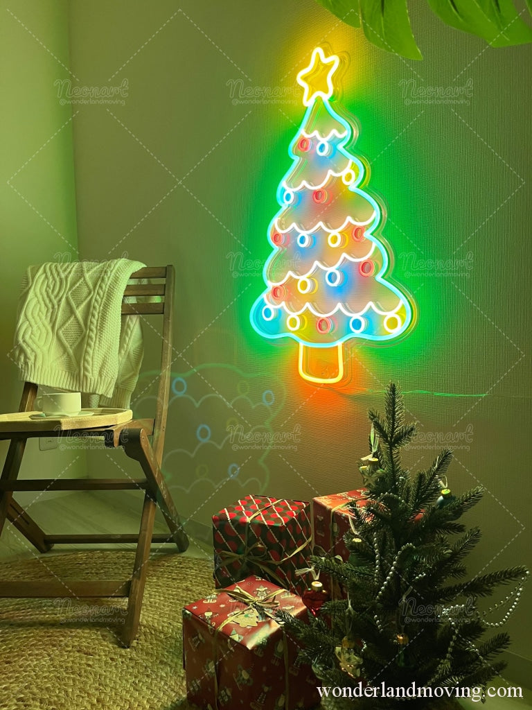 クリスマスツリー ネオン看板