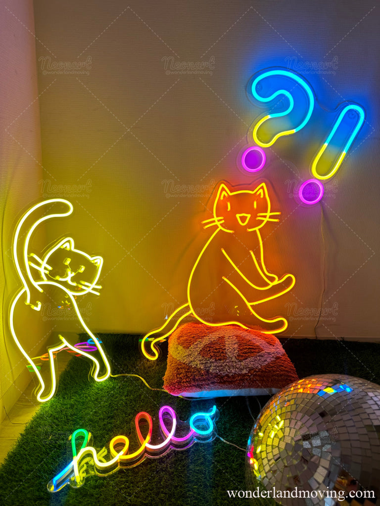 ねこちゃん　ネオン看板 ネオン看板