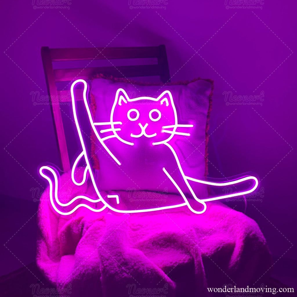 ねこちゃん　ネオン看板 モモちゃん ネオン看板