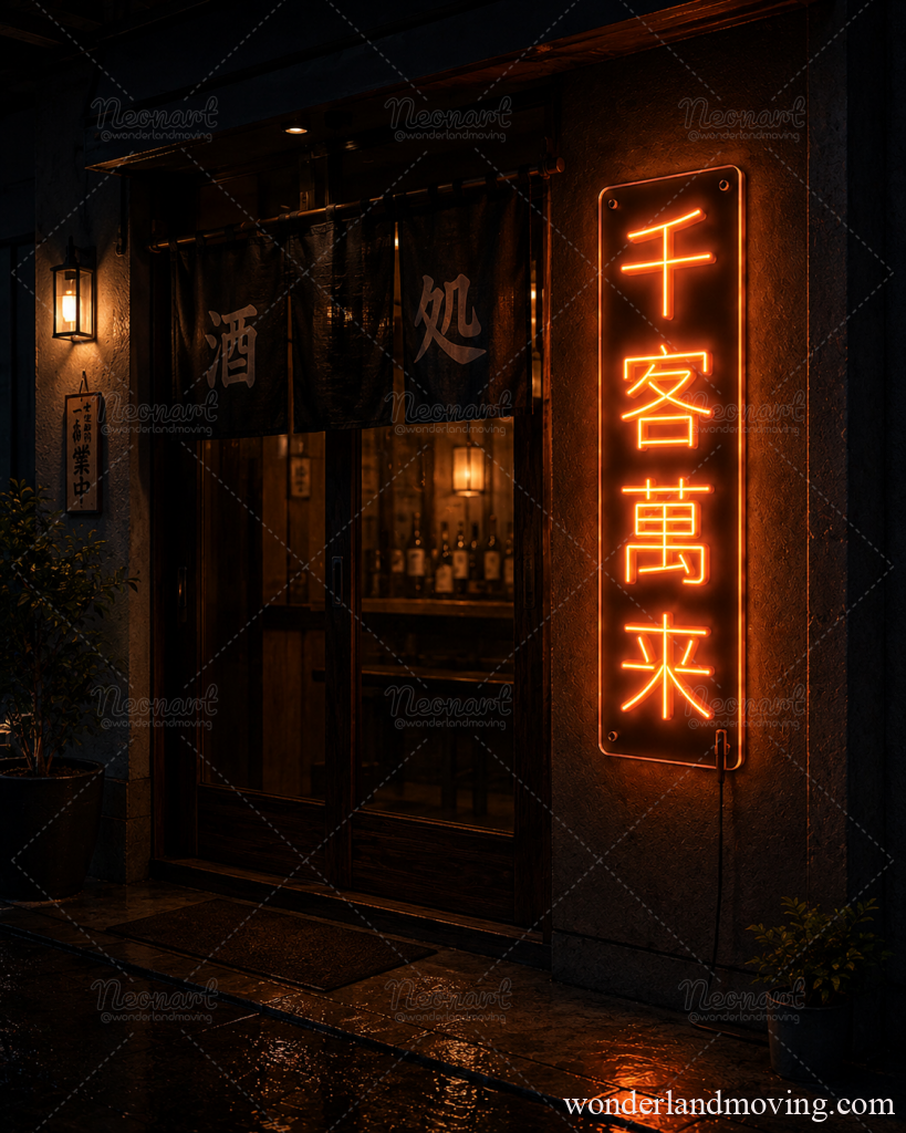 「千客萬来 」LED看板・開店祝い 居酒屋 ネオンサイン - ネオン看板