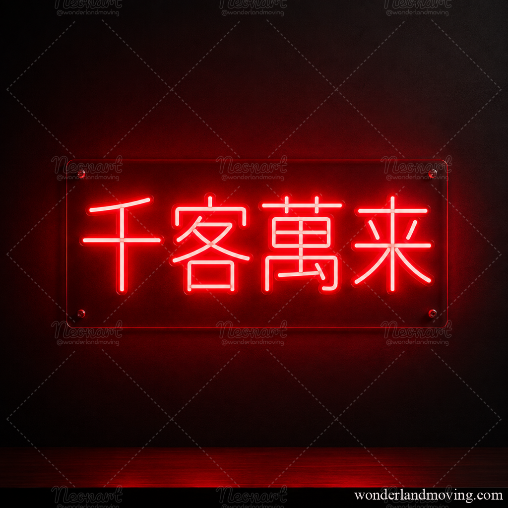 「千客萬来 」LED看板・開店祝い 居酒屋 ネオンサイン - ネオン看板