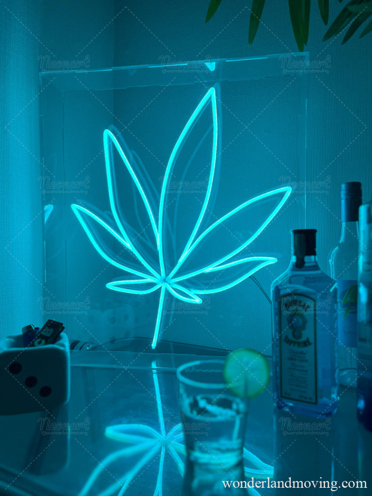 Sale 葉っぱ ネオンライト ボックスタイプ ネオン看板