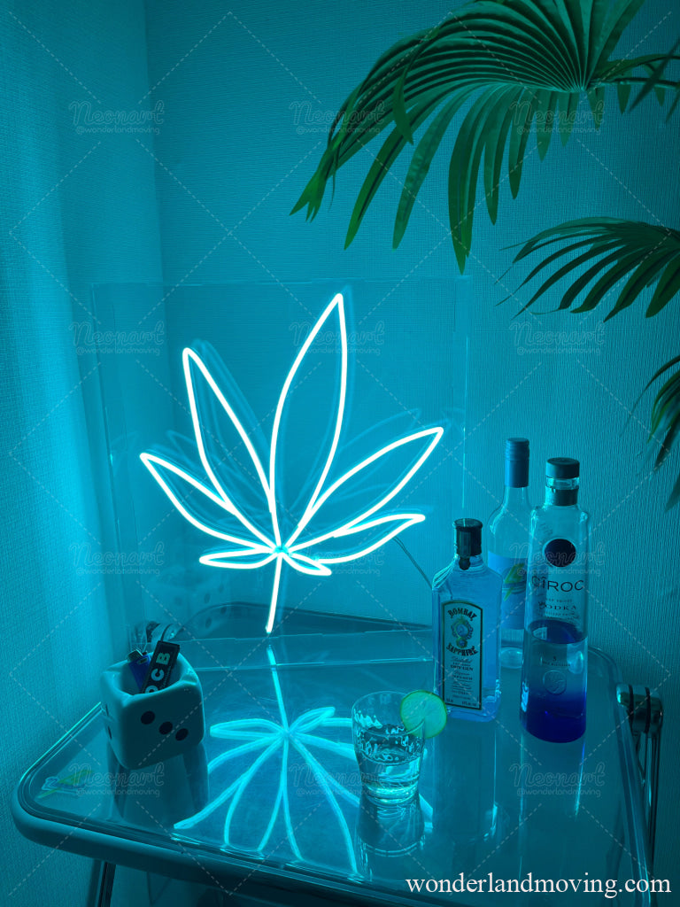 Sale 葉っぱ ネオンライト ボックスタイプ ネオン看板