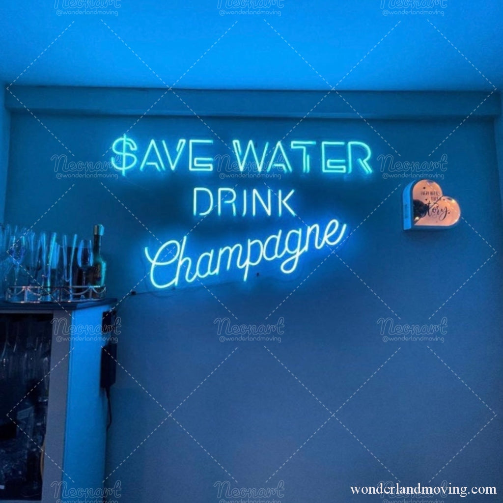 Save Water Drink Champagne Skyblue