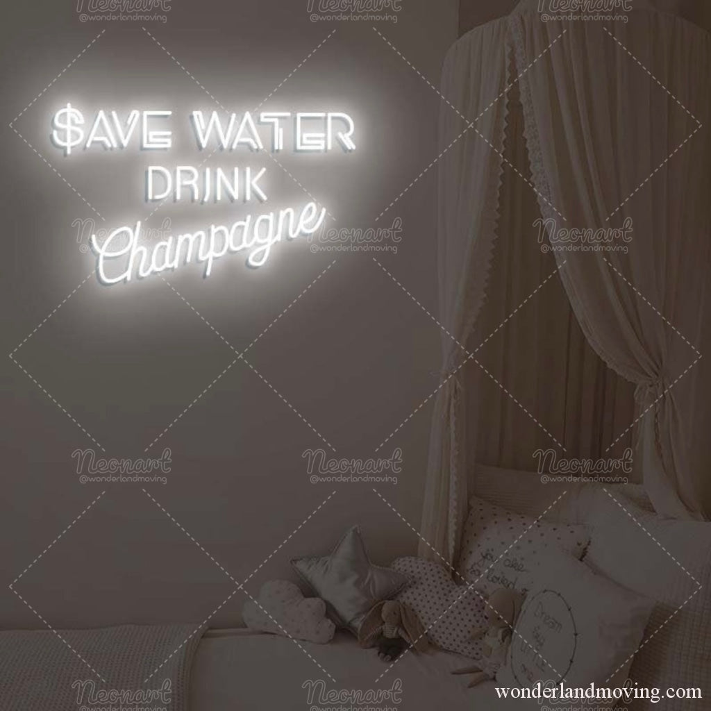 Save Water Drink Champagne Wht