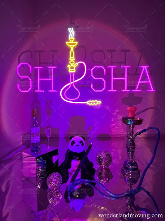 Shisha シーシャ　水タバコネオン看板