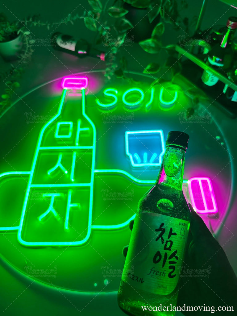 ソジュSOJUネオン看板 마시자 ネオン看板
