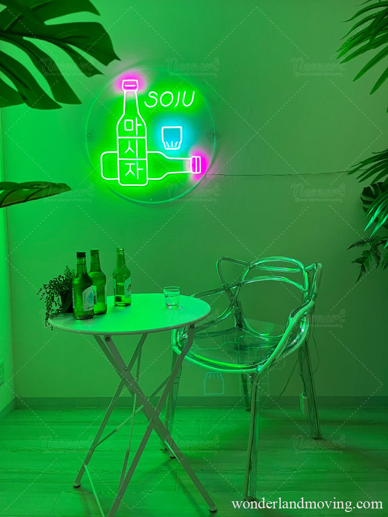 ネオンライト ネオンサイン ソジュ SOJU 韓国 照明 Soju Neon Sign Korean Drink Led Light - NeonGrand
