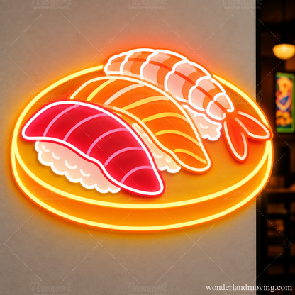 SUSHI 寿司 ネオンサイン｜和食・日本料理 - モチーフのみ（34cmx25cm） - ネオン看板