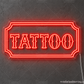 TATTOO ネオンサイン｜タトゥーショップ・刺青 LED看板 - RED（ネオン）／透明アクリルパネル - ネオン看板