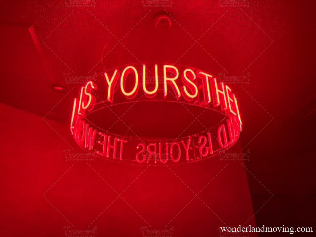 天井吊り 円形 立体 LEDネオンサイン｜吊り下げ・浮かぶ立体発光 ネオン看板