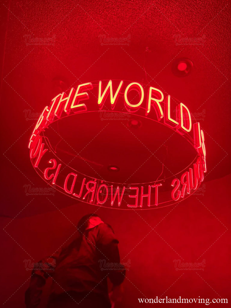 天井吊り 円形 立体 LEDネオンサイン｜吊り下げ・浮かぶ立体発光 ネオン看板