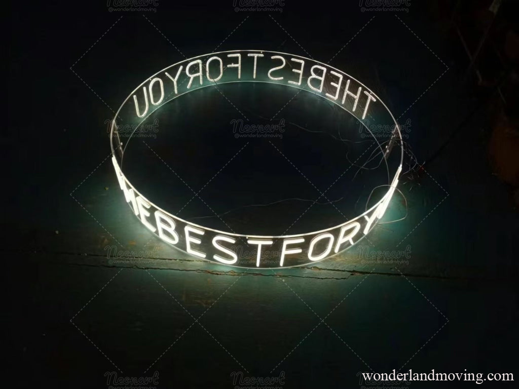 天井吊り 円形 立体 LEDネオンサイン｜吊り下げ・浮かぶ立体発光 ネオン看板