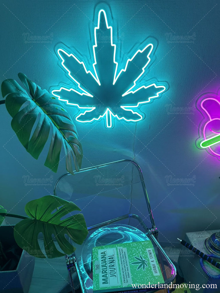 葉っぱマーク CBDネオンライト – wonderlandmoving
